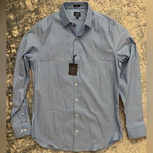 J. Crew Blue and White Striped Dress Shirt NWT
